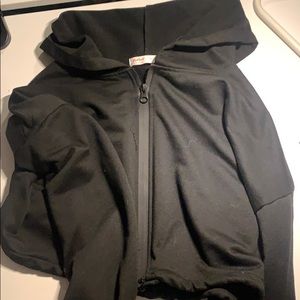 black cropped zip up